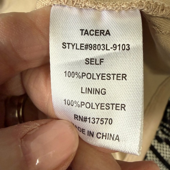 Tacera Black Lace Dress Womens Large Nude Lined Cocktail Party Belted - Picture 8 of 10